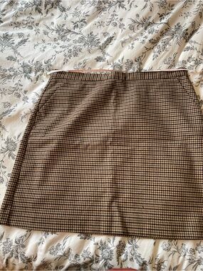 ANN TAYLOR Classic Brown Houndstooth Skirt